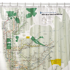 new york city map on a shower curtain