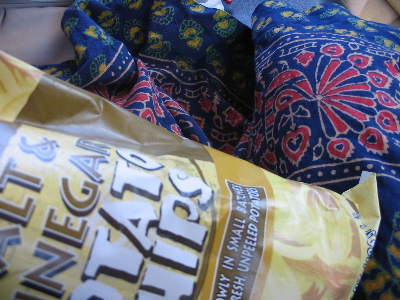 skirt and potato chips. yawn.