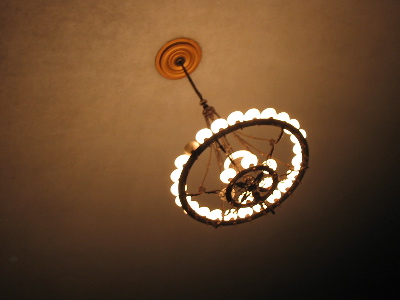 An elegant light fixture in the Wilshire Ebell.