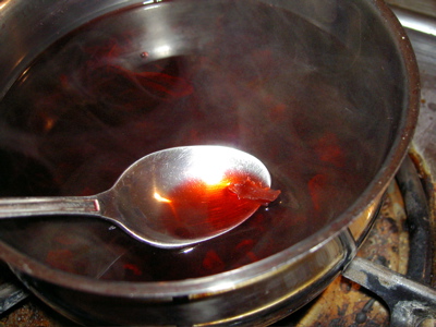 a spoon on the stove