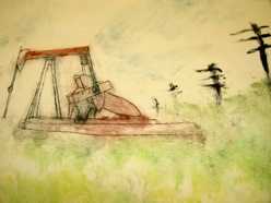 blackish oil well print