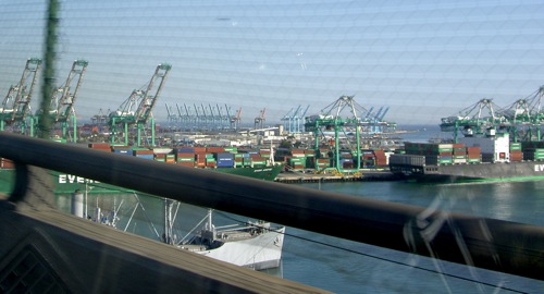 a first view of the port, from the freeway