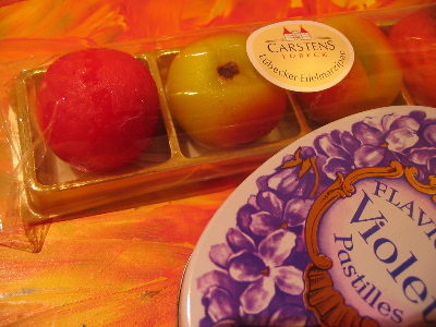 my marzipan fruit and violet pastilles