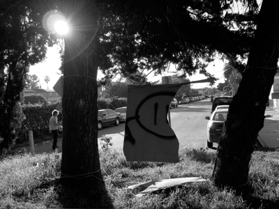 a guy walking in isla vista