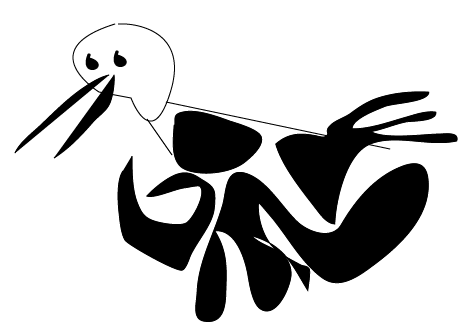 A cartoonish bird I made while trying to figure out Adobe Illustrator.